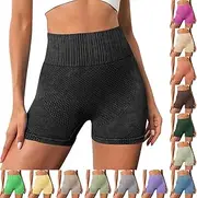 [Generic] Women's Workout Shorts Elastic Butt Lifting Shorts High Waisted Seamless Gym Yoga Booty Shorts Quick Dry Biker Shorts