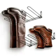 Wader Hangers - 4 Pair Hanging Boot Rack - Garage Shoe Storage (Stainless Steel)