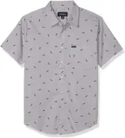 BRIXTON Men's S/S Woven Shirt CHARTER PRINT - Aluminum - XLarge - NWT