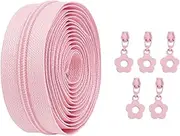 rockible Nylon Coil Zippers, Sewing Zippers, with Replacement 5 Sliders, Zipper Chain for Women Men, Pink