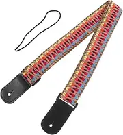 Yardwe Chic Woven Ukulele Strap Durable Skin Friendly Ukulele Accessory for Beginners Easy to Clean for Music Lovers Suitable for Guitars Banjos More