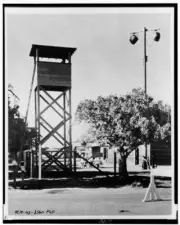 8" x 10" 1937 photo Guard tower and lights at Fresno Assembly Center