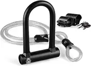 Bike U Lock Heavy Duty Bike Lock Bicycle U Lock, 16mm Shackle and 120cm/10mm Length Security Cable with Sturdy Mounting Bracket for Bicycle, Motorcycle and More Little Surprise