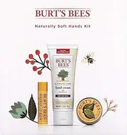 Burt's Bees Naturally Soft Hands Set, 4 Lip & Hand Products in Box - Cuticle Cream, Hand Salve, Hand Cream and Lip Balm