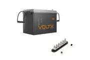 VoltX 12V 200Ah Lithium Battery + Bus Bar M8 Power Distribution Terminal Block (6 GANG 300A Black)