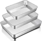 E-Far Baking Pans Set of 3, Stainless Steel Sheet Cake Pan for Oven - 12.5/10.5/