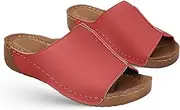 [Lausiuoe] Women's Comfy Orthotic Sandals,Women's Comfortable Orthopedic Sandals Dressy Summer Arch Support Slide Sandals