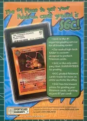 Vintage Pokemon SGC Advertisement 1999 Charizard Holofoil Base Set Holographic