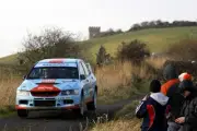 Rally Ireland 2009 Shaun Gallagher Mitsubishi Action Motor Racing Old Photo