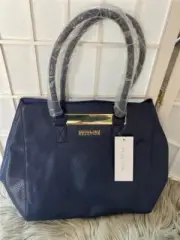 $109 New Women's Kenneth Cole Reaction Navy Blue Shoulder Tote Bag