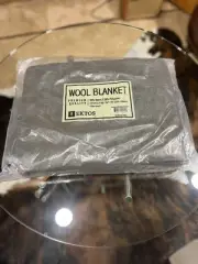 New Wool Blanket 80% Wool 20% Polyester 66x90” Olive Green Machine Washable