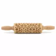 Folkroll dough roller reindeer Christmas rolling pin embossing roller pattern...
