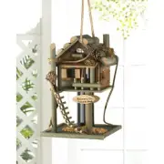 "Our Neck of the Woods" Treehouse Brown Wood Birdfeeder