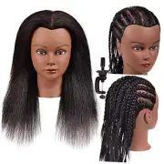 100% Real Hair Mannequin Head,Training Manikin Cosmetology Doll 14 Inch