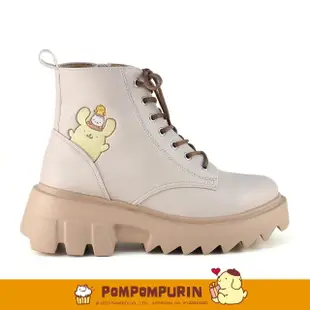 【Paidal】Pompompurin 布丁狗齒輪鞋鬆糕鞋短筒靴馬丁靴(杏色)