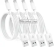 4 Pack [Apple MFi Certified] Apple Charging Cables 6ft, iPhone Chargers Lightning Cable 6 Foot, Fast iPhone Charging Cord for iPhone 14/14Pro/13/13Pro/12/11/11Pro/11Max/ X/XS/XR/XS Max/8, ipad(White)
