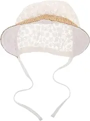 [COLLBATH] Infant Sun Hat Girl Bonnet Princess Style Wide Brim Beach Cap for Summer Breathable Sun Protection