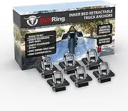 Bull Ring Inner Bed Retractable Truck Bed Tie Down Anchors for 2007+ Chevy Silverado & GMC Sierra, 2015+ Chevy Colorado & GMC Canyon (3 Pairs)