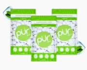 PUR Xylitol Chewing Gum COOLMINT (55 Pieces, 3 Pack) Sugarless Vegan