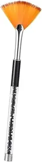 VINTORKY 1pc Gradient Color Nail Art Pen with Drill Handle Flat Fan Shape Design for Nail Painting Comfortable and Durable Brush for Women Black