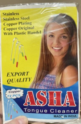 Asha copper tongue cleaner 12 piece MUST GO... does not have plastic handles