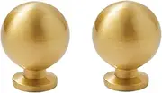 Brass Handles 2 Pack Brass Drawer Handle Round Ball Single Hole Wardrobe Cabinet Handle 24 * 16 * 30Mm