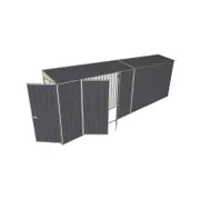 Build-a-Shed 0.8 x 6 x 2m Hinged Door Tunnel Shed with Double Hinged Side Doors - Grey