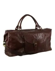 [PIERRE CARDIN] Rustic Leather Business Overnight Bag in Chestnut