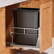 Pull Out Trash Can Under Cabinet with 31Qt 7Gal Garbage Can, Under Sink Trash Can with Soft-Close Slides, Cabinet Trash Can Pull Out Kit with Door Mounting Kit for Minimum Cabinets Opening 12" W