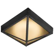 10" LED Pyramid Flush Mount, 12W, 75W, 650LM, Color Tunable, Non-Dimmable, Black