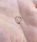 Ruby In Bazel Hinged Nose Ring Septum Clicker Daith Helix Conch 14k Gold