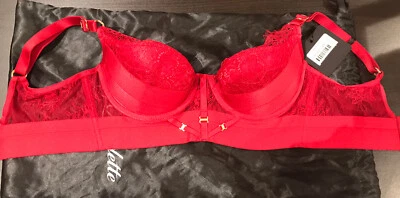 Honey Birdette Belinda Red Bra 10DD BNWT