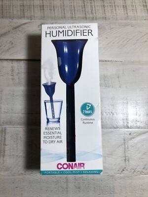 Conair Personal Ultrasonic Humidifier Cool Mist Portable Flower Blue Color
