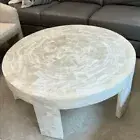 Adorable Selenite Stone Round Coffee Table Top Luxurious Centerpiece Hallway Top