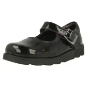 Clarks Girls Crown Honor Black Patent Leather Smart School Shoes