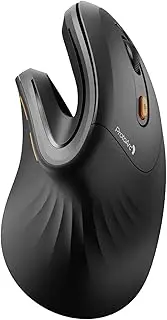 EM11 NL Ergonomic Mouse, Wireless Vertical Mouse Rechargeable Optical Mice with Multi-Device (Bluetooth + Bluetooth + USB Connection), 3 Adjustable DPI for Computer, iPad, Mac, Windows Black