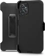 Compatible with Motorola G Power 5G 2024, Shockproof Heavy Duty Rugged Case Cover with Belt Clip Holster, Built in Screen Protector (Black)
