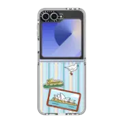 Galaxy Z Flip6 Clear Case Sydney Stickers and Stripes