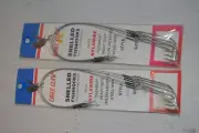2 6-packs Eagle Claw Snelled fishhooks # 420NW Size 4/0 Jacketed Steel Wire NIP