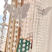 15 Strings Crystal Glass Bead Curtain Glitter Porch Hanging Pendant Door Decor