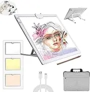 elice A3 Light Table with Bag, Wireless Battery Operated Light Box, 3 Colours, Dimmable and 6 Brightness Levels, Light Board for Tracing, Rechargeable Light Plate for Diamond Painting, Sketch