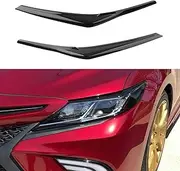 Gloss Black Headlight Eyebrow Eyelid Cover Trim Decoration Sticker for Toyota Camry 2022 2021 2020 2019 2018 Accessories