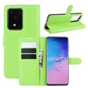 For Samsung Galaxy S20 Ultra Case, Vibrant PU Leather Wallet Cover with Stand, Green