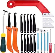 Grout Remover Kit - 22 Pcs Includes Grout Saw, Screwdriver, Dotting Tools, Caulking Tools & Grout Cleaner