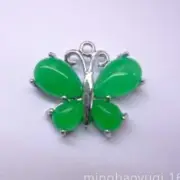 Natural Jadeite Green Jade Butterfly Lucky Pendant Elegant All Saints' Day Yoga