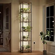 [Bstrip] Plant Stand Indoor with Grow Light, 81.3" Tall Indoor Plant Shelf, 6 Tier Flower Stand with Plant Light Full Spectrum, Metal Plant Holder with Light, lighted Plant Rack for Home, Corner, Patio