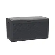 Stratco Marlin Black Storage Box with Cushion