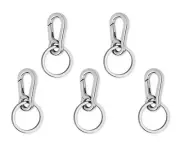 Carabiner Clip Keyring Stainless Steel Keychain with Snap Hook Quick Release ...