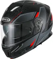 Rocc 810 Dekor, flip up helmet , color: Matt Black/Grey/Red , size: M