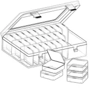 Bead Organizers 30Pcs Plastic Mini Clear Storage Cases with 1pcs Hinged Lid R...